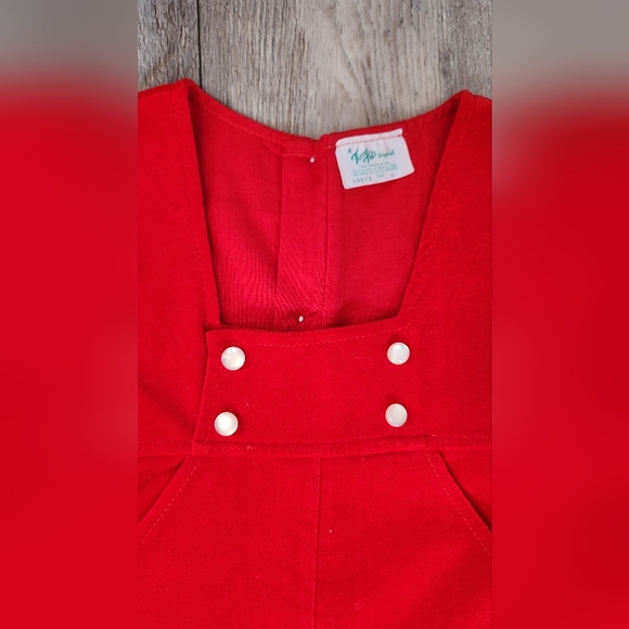 Tiny Tots Originals Vintage Toddler Red Velvet Romper - Picture 3 of 6